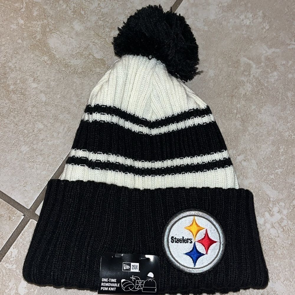 New Pittsburgh Steelers new era ski snowboard NFL football Pom knit beanie cap